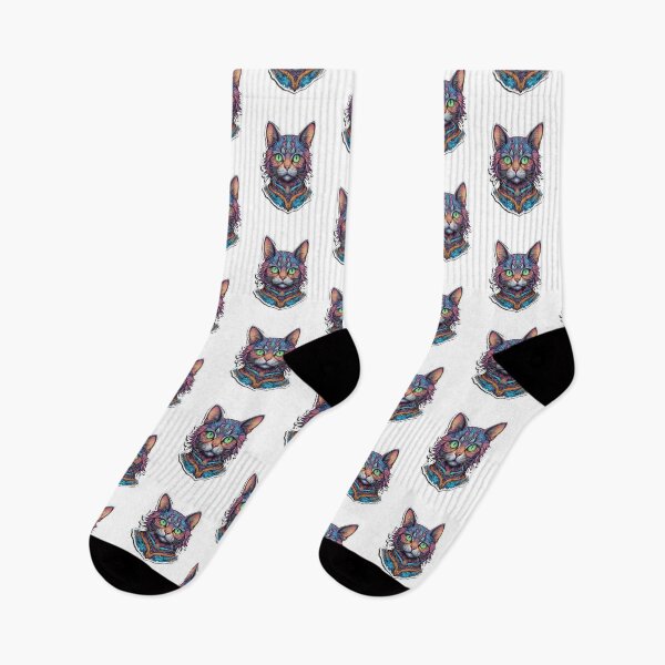 Item preview, Mystic Feline Guardian – Psychedelic Cat Art designed and sold by Kitty Kingdom Art.