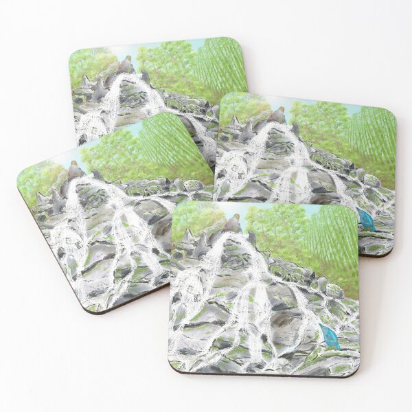 Item preview, A magnificent waterfall and a blue bird  designed and sold by greenPQBstudio.