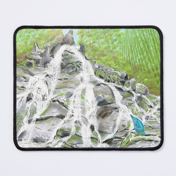 Item preview, A magnificent waterfall and a blue bird  designed and sold by greenPQBstudio.