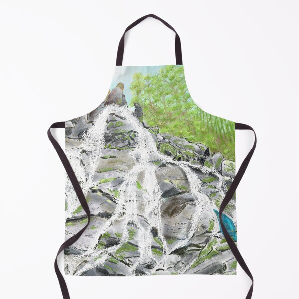Item preview, A magnificent waterfall and a blue bird  designed and sold by greenPQBstudio.