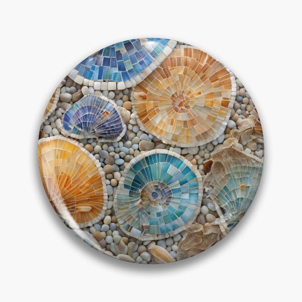 Item preview, Mosaic Seashell on White Pebbles designed and sold by Glam-OOTD.
