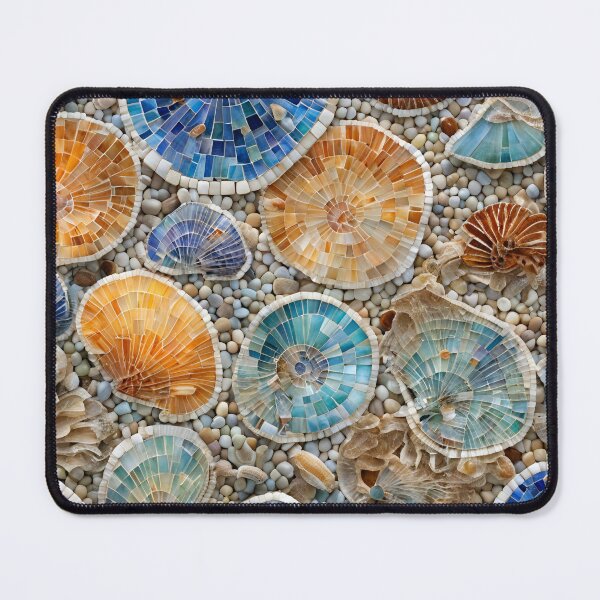 Item preview, Mosaic Seashell on White Pebbles designed and sold by Glam-OOTD.