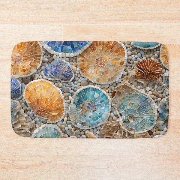 Item preview, Mosaic Seashell on White Pebbles designed and sold by Glam-OOTD.