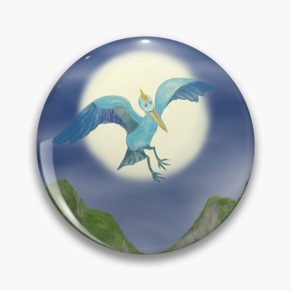 Item preview, A bird and snowy valley at night  designed and sold by greenPQBstudio.