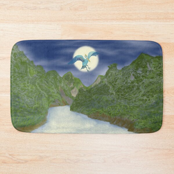 Item preview, A bird and snowy valley at night  designed and sold by greenPQBstudio.