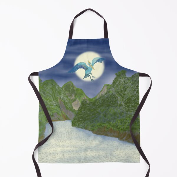 Item preview, A bird and snowy valley at night  designed and sold by greenPQBstudio.
