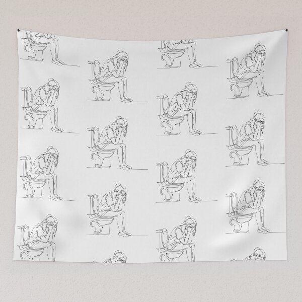 Item preview, Toilet Thoughts – Absurdist Line Art Humour designed and sold by InevitableAum.