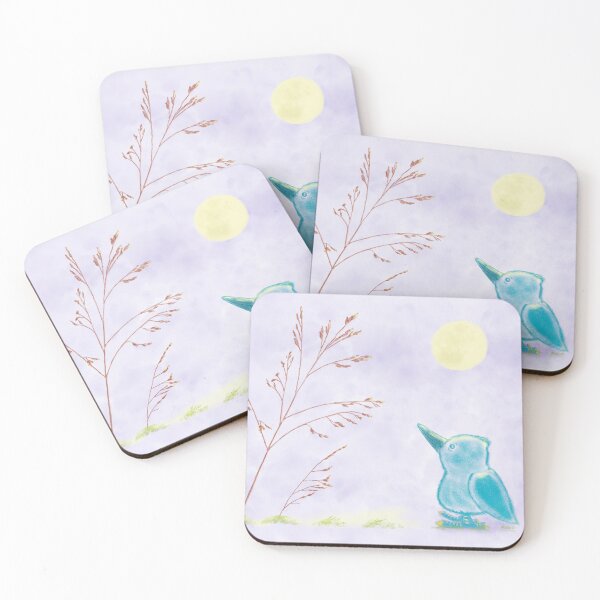 Item preview, An adorable bird and a plant at night designed and sold by greenPQBstudio.