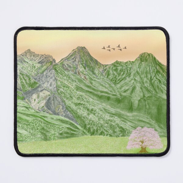 Item preview, A beautiful cherry blossom and green high mountains designed and sold by greenPQBstudio.