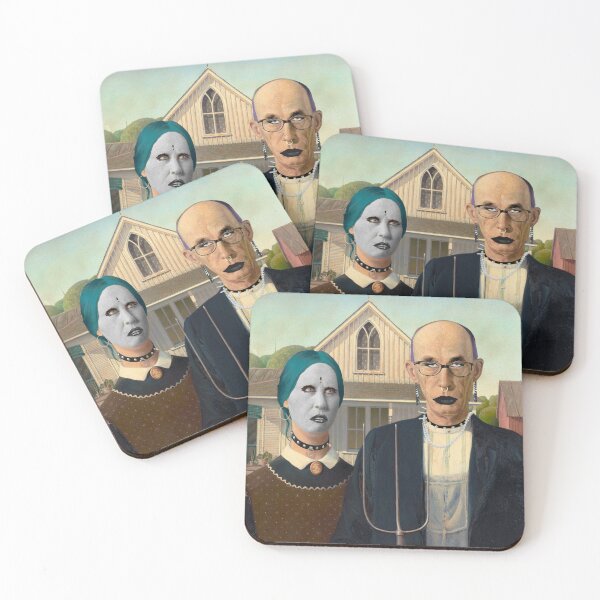 Item preview, Grant Wood: American Gothic or American Goths | Classical Painting Parody designed and sold by UnhingedBird.