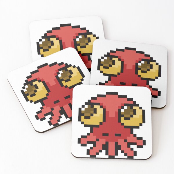 Item preview, Pixel Art Red Squid with Big Eyes designed and sold by K1llexx.