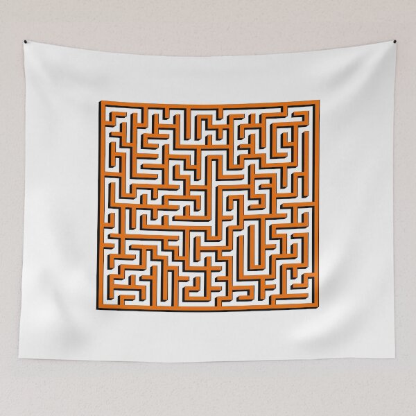 Item preview, Two Dimensions Maze in Orange and Black  designed and sold by design2xstudio.
