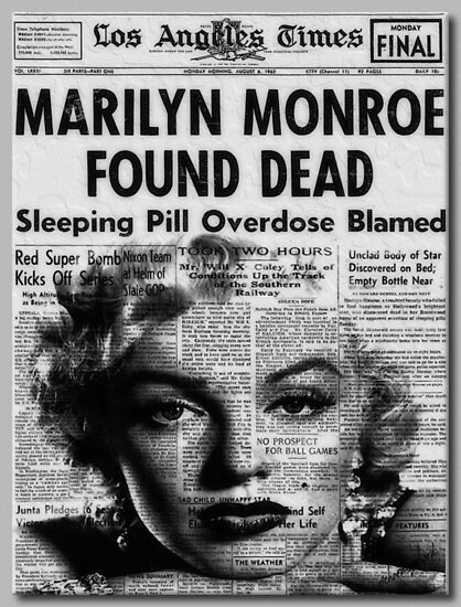 MARILYN MONROE DIES POSTER PRINT