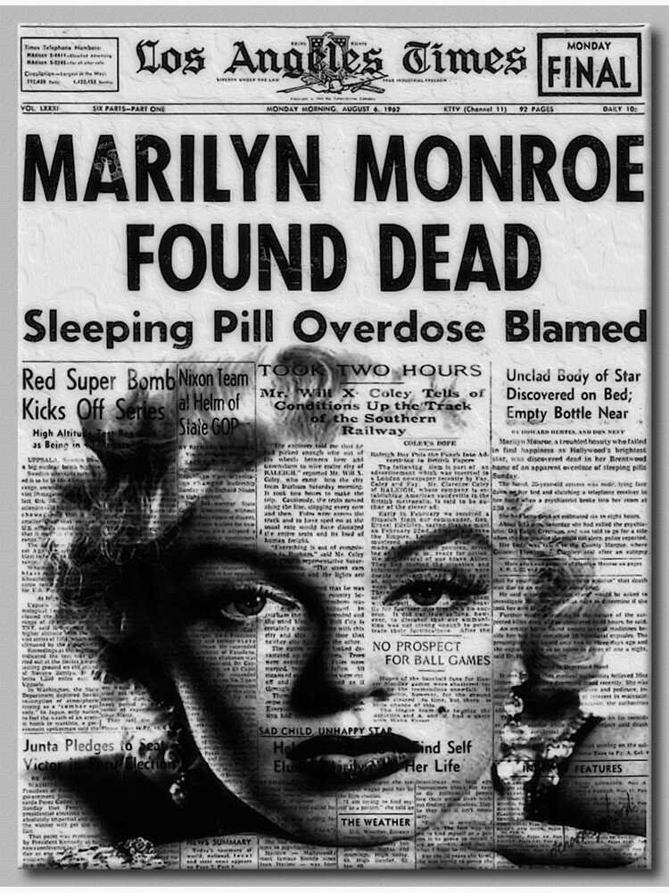 Marilyn Monroe Found Dead Poster By Rgerhard Redbubble 