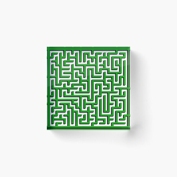 Item preview, Two Dimensions Maze in Green and Black  designed and sold by design2xstudio.