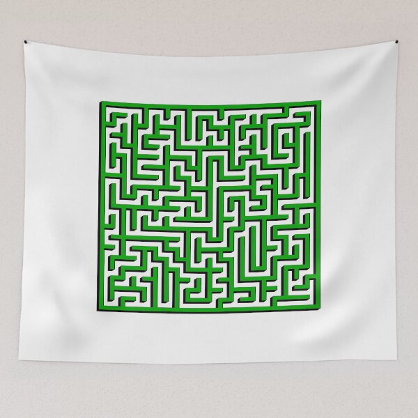 Item preview, Two Dimensions Maze in Green and Black  designed and sold by design2xstudio.