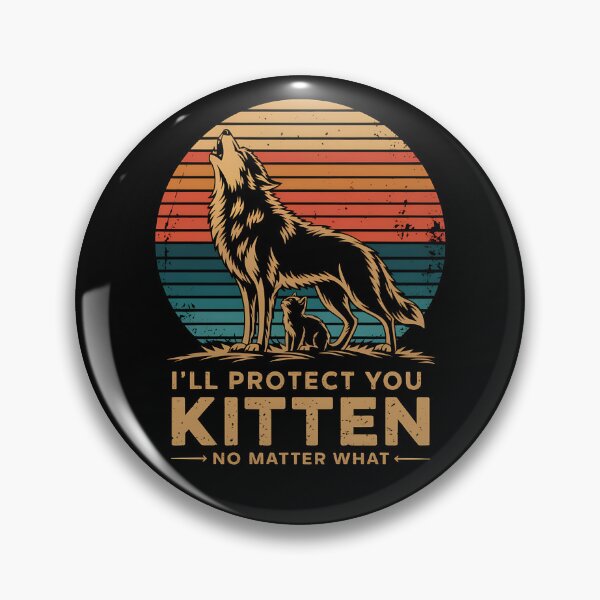 Artikelvorschau, Ich werde dich beschützen, Kätzchen, egal was passiert. Alpha-Wolf-Meme – Ein perfektes Geschenk für Wolfs- und Katzenliebhaber, Naturenthusiasten und alle mit einer starken, beschützenden Alpha-Mentalität. entworfen und verkauft von ZyziowskyArt.