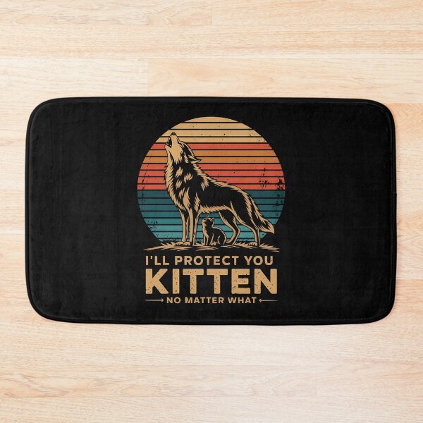 Item preview, I'll Protect You Kitten No Matter What Alpha Wolf Meme - A perfect gift for wolf and cat lovers, nature enthusiasts, and those with a strong, protective, and alpha mindset. designed and sold by ZyziowskyArt.