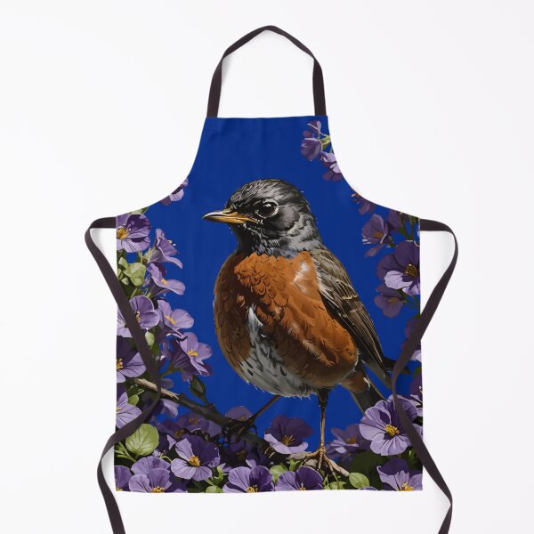 Item preview, Turdus migratorius And Wisconsin Violet Viola sororia Flowers designed and sold by taiche.