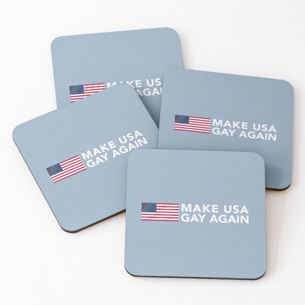 Item preview, Make USA Gay Again -  horisontal - white text designed and sold by gayishdesign.