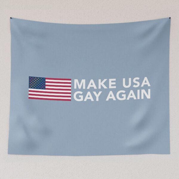 Item preview, Make USA Gay Again -  horisontal - white text designed and sold by gayishdesign.