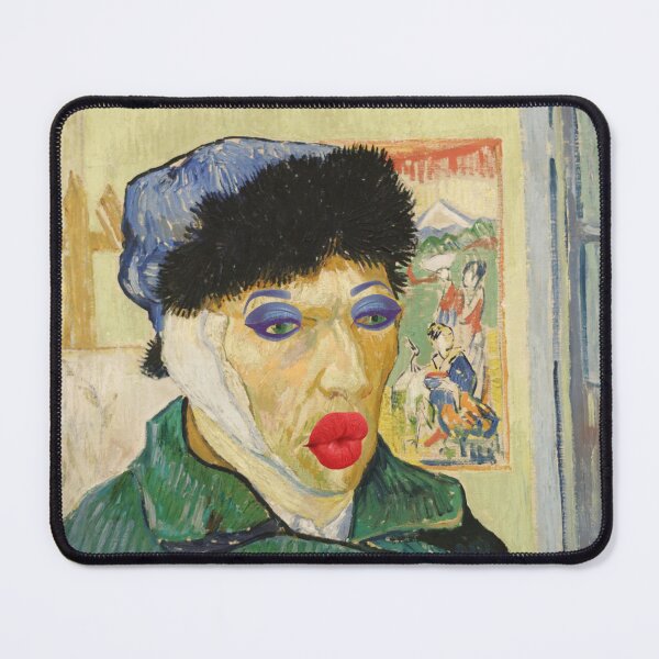 Item preview, Van Gogh: Self-Portrait with a Bandaged Ear and Duckface | Classical Painting Parody designed and sold by UnhingedBird.