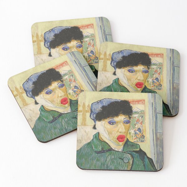 Item preview, Van Gogh: Self-Portrait with a Bandaged Ear and Duckface | Classical Painting Parody designed and sold by UnhingedBird.