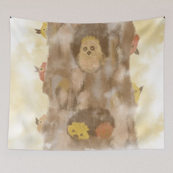 Item preview, Cute birds and a tree apartment designed and sold by greenPQBstudio.