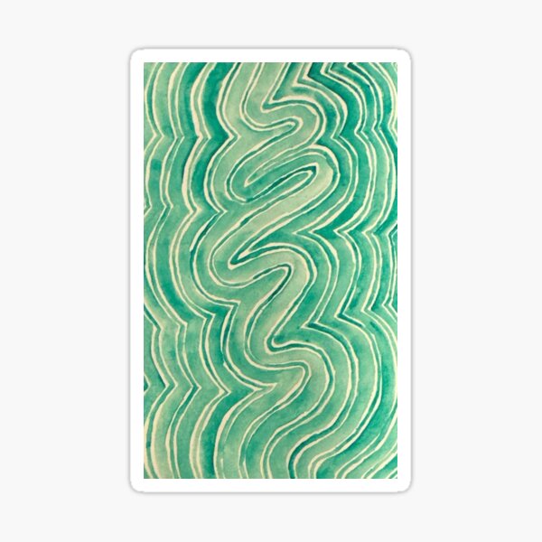 Item preview, Wavy Green Watercolor Painting designed and sold by SnugglesDoodles.