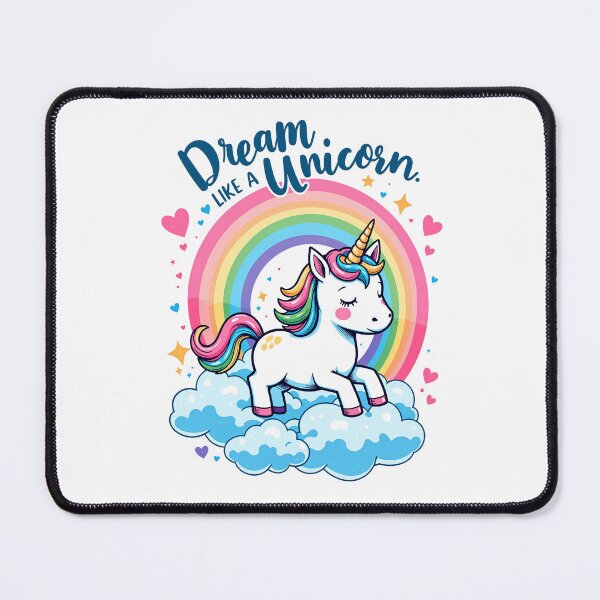 Item preview, Dream Like a Unicorn: Cute Unicorn with Rainbow and Clouds designed and sold by FortuneWildCat.