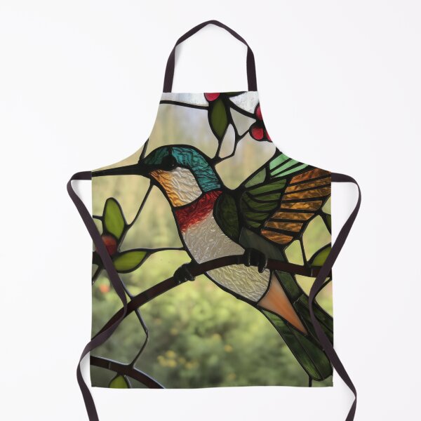 Item preview, Ruby Throated Hummingbird in Stained Glass designed and sold by RedHandedOD.