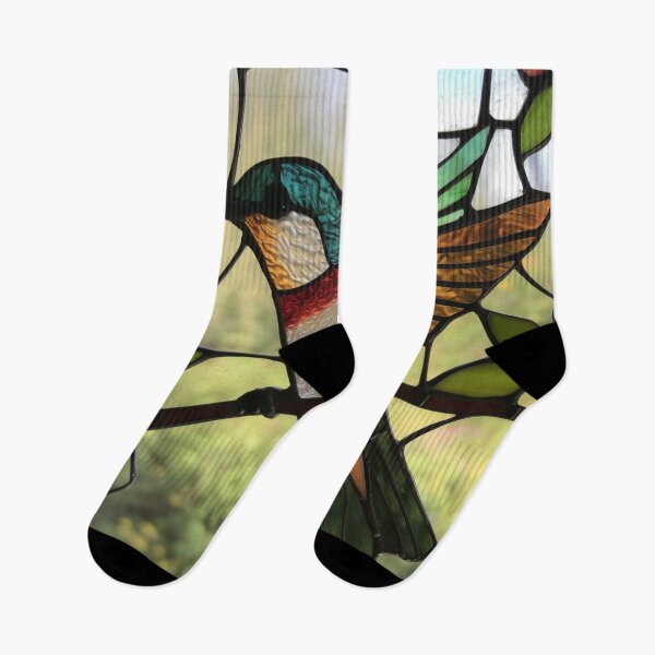 Item preview, Ruby Throated Hummingbird in Stained Glass designed and sold by RedHandedOD.