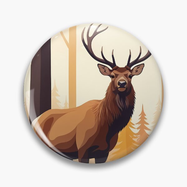 Artikelvorschau, Wapiti Brown Bull Elk - Majestätischer Hirsch im Herbstwald entworfen und verkauft von DesignsByDessie.