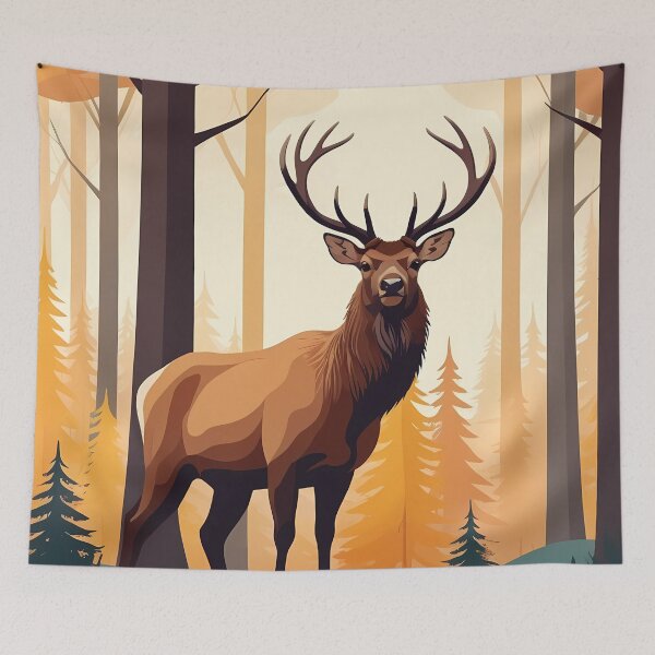 Item preview, Wapiti Brown Bull Elk - Majestic Deer in Autumn Forest designed and sold by DesignsByDessie.