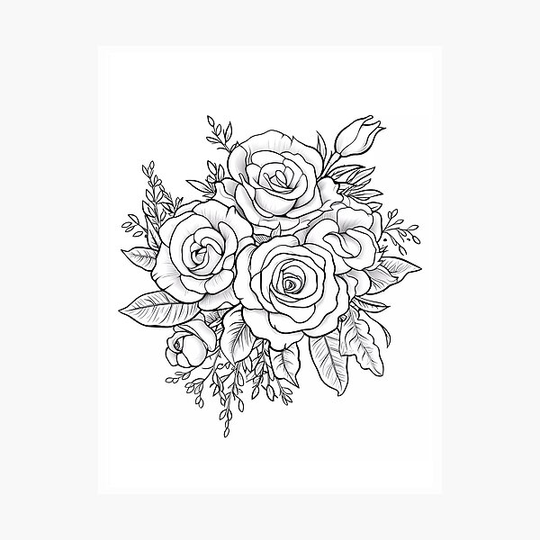Item preview, Flower Rose #8 Coloring Page Pattern  designed and sold by DavidColoring.