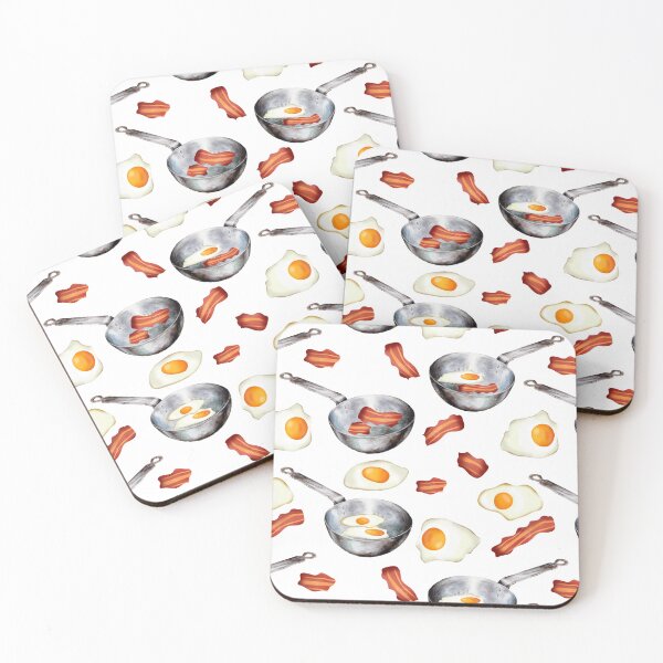 Item preview, Bacon & Eggs Breakfast Food Pattern designed and sold by idovedesign.