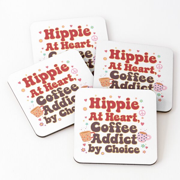 Item preview, Hippie At Heart, Coffee Addict by Choice - design designed and sold by ArthousePromos.