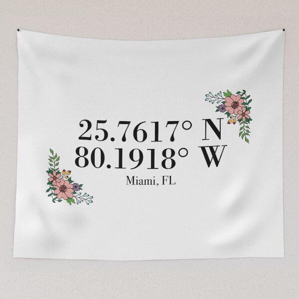 Aperçu de l'œuvre Miami, FL Coordonnées créée et vendue par mynameisliana.
