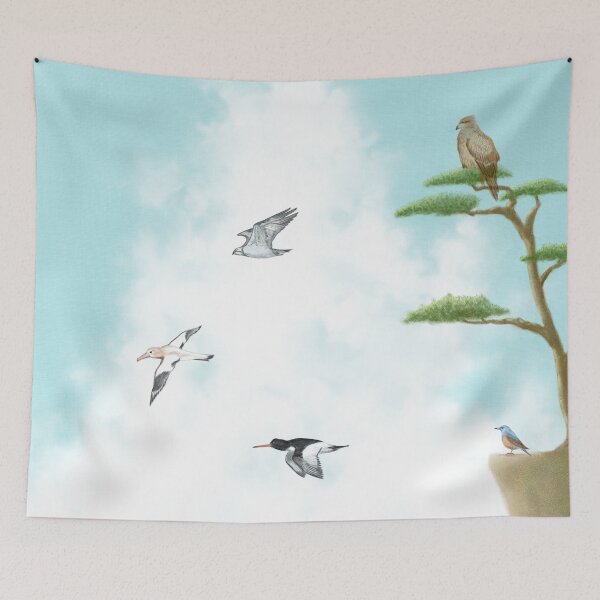 Item preview, Birds and the sea on a peaceful sunny day designed and sold by greenPQBstudio.