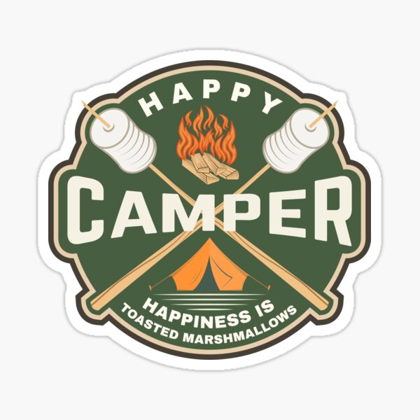 Item preview, Happy camper sticker designed and sold by sivVector.