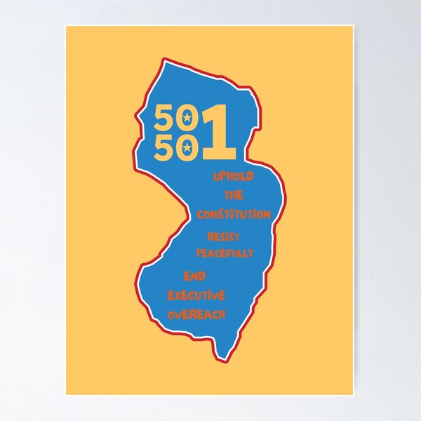 Item preview, NJ 50501 Logo Blue designed and sold by Itsokbirdie.