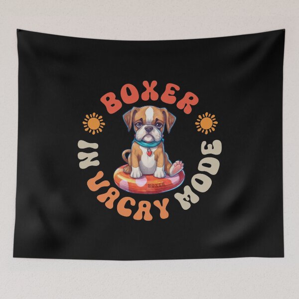 Item preview, Boxer Holiday Vacation German Dog With Floatie designed and sold by eclecTEEq.