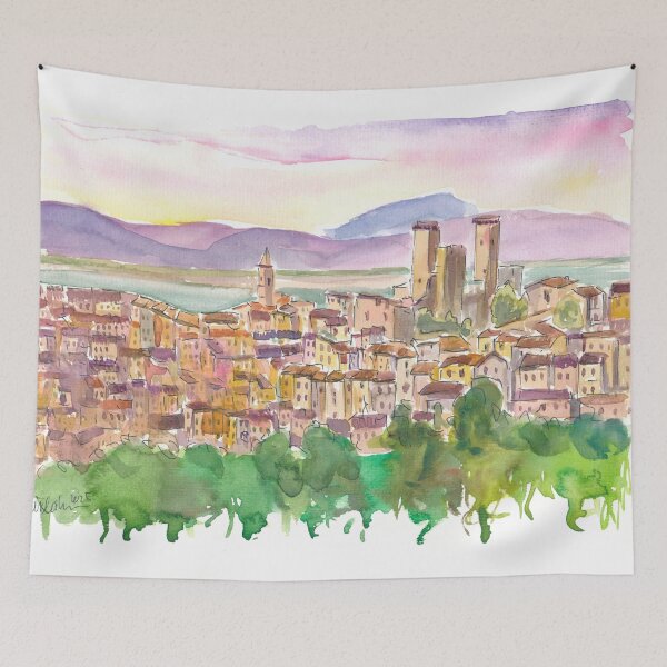Item preview, Pacentro Abruzzo View with Medieval Three Towers designed and sold by artshop77.
