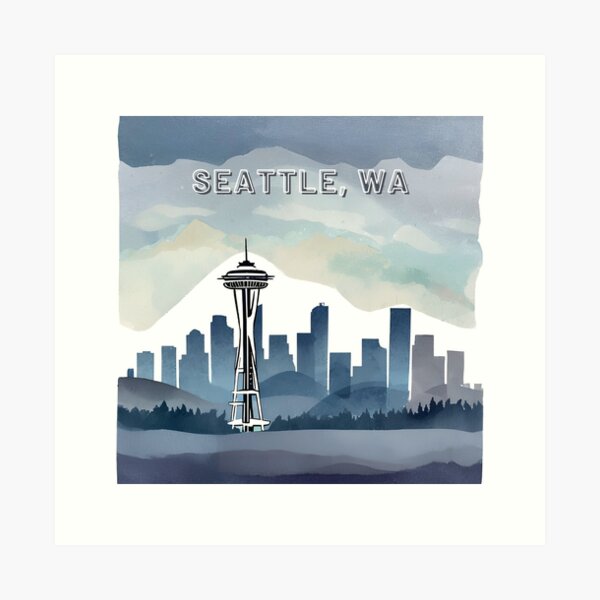 Item preview, Seattle, WA – Misty Space Needle Skyline T-Shirt designed and sold by HonkyTonk2025.