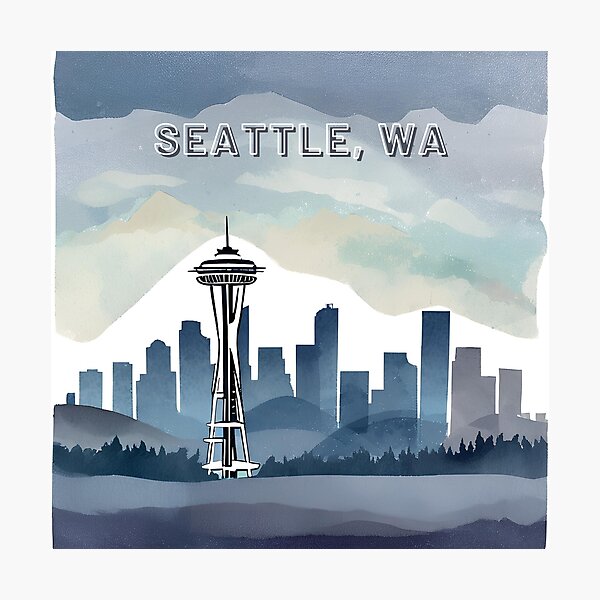 Item preview, Seattle, WA – Misty Space Needle Skyline T-Shirt designed and sold by HonkyTonk2025.