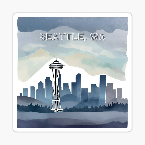 Item preview, Seattle, WA – Misty Space Needle Skyline T-Shirt designed and sold by HonkyTonk2025.