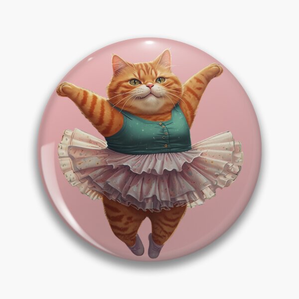 Item preview, Chubby Ginger Ballerina Cat designed and sold by Glam-OOTD.