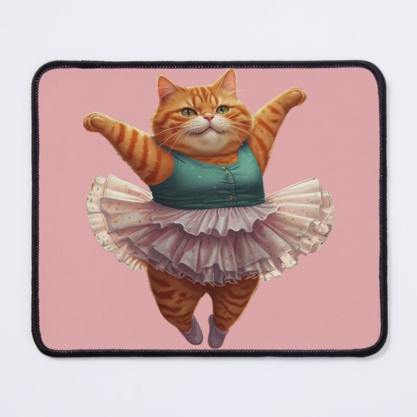 Item preview, Chubby Ginger Ballerina Cat designed and sold by Glam-OOTD.