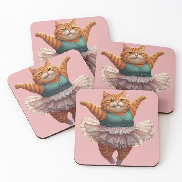 Item preview, Chubby Ginger Ballerina Cat designed and sold by Glam-OOTD.