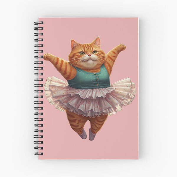 Item preview, Chubby Ginger Ballerina Cat designed and sold by Glam-OOTD.